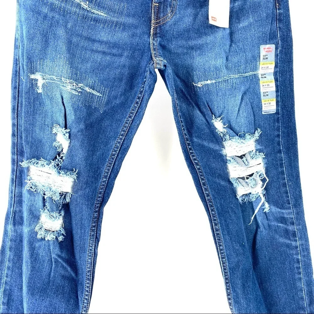 Levi's Men's 511 Slim Fit Ripped Flex Jeans